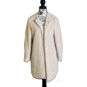 Paper Crown Blush Pink Fuzzy Open Cardigan Jacket Medium Cottagecore Romantic